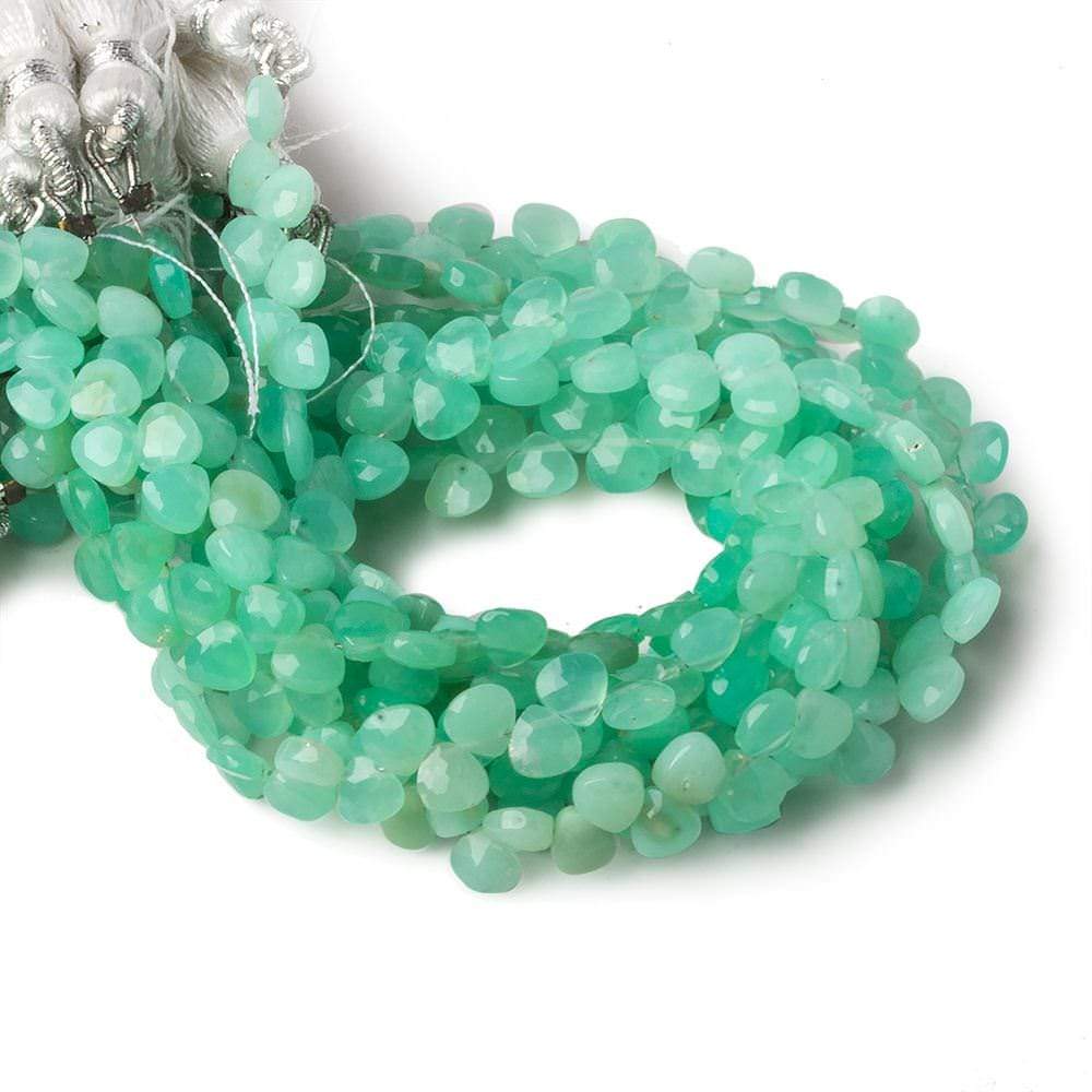 5x5mm Chrysoprase Heart Micro-Briolette Beads 6 inch 54 pieces