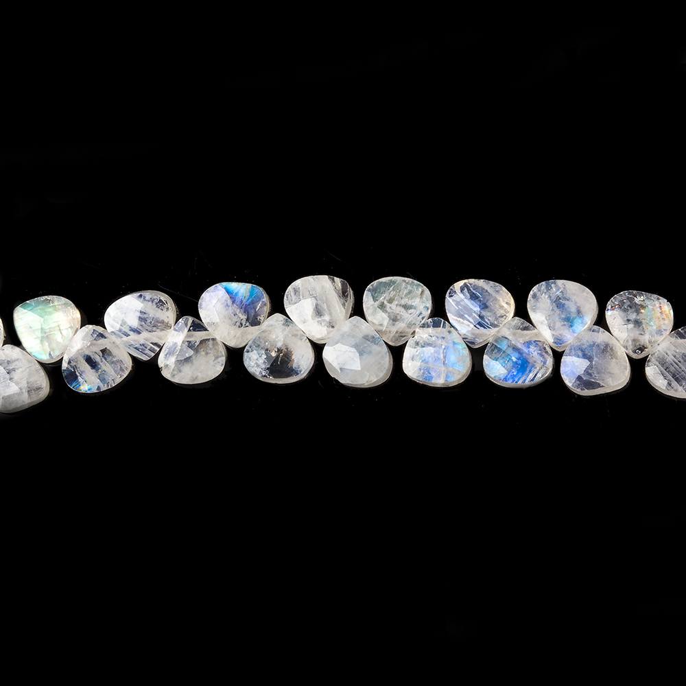 Rainbow Moonstone Heart Micro-Briolette Beads 6 inch 50 pieces
