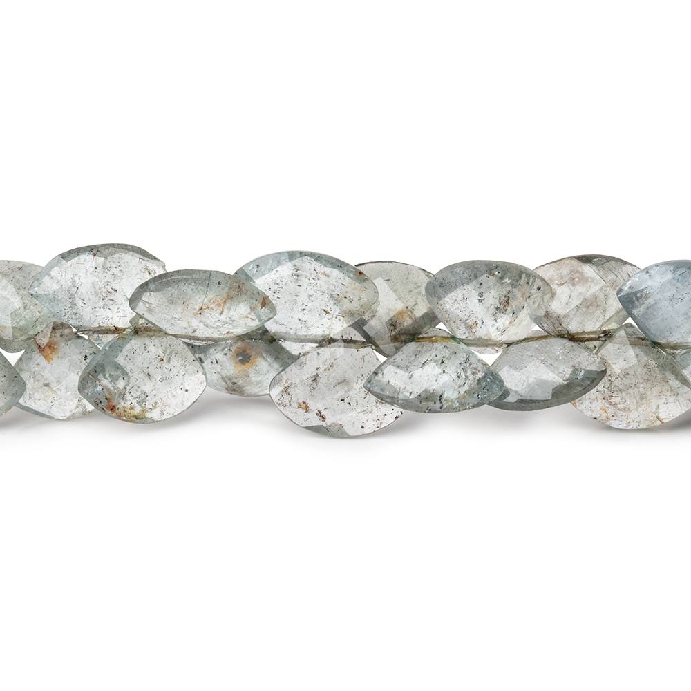 5x6-8x10mm Moss Aquamarine Faceted Fan Beads 8 inch 64 pieces