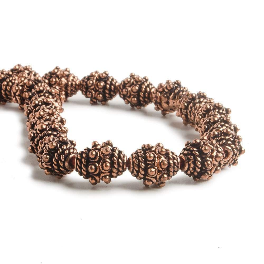 5x8.5mm Copper Bead Cap Bali with Granulation and Twisted Wire 8 inch 40 pcs