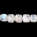 6-10mm Rainbow Moonstone Faceted Cube Beads 16 inch 48 pieces