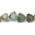6-12mm Moss Aquamarine Faceted Trillion Beads 15 inch 48 pieces