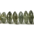 6-12mm Moss Aquamarine German Faceted Rondelles 14 inch 100 beads                       ,