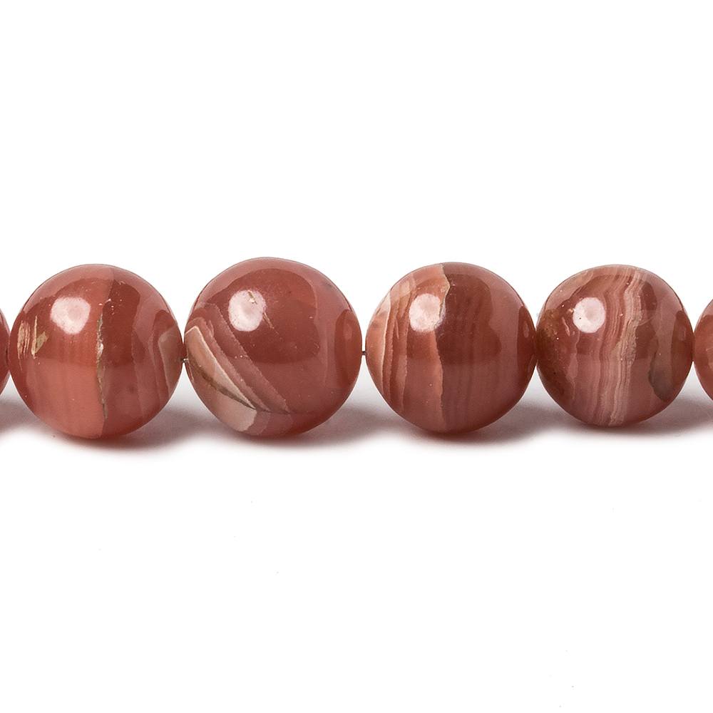 6-12mm Rhodochrosite Plain Round Beads 16 inch 50 pieces AAA