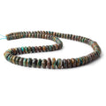 6-13.5mm Blue Peruvian Opal ( Opalina )  plain rondelle beads 22 inch 116 pieces A