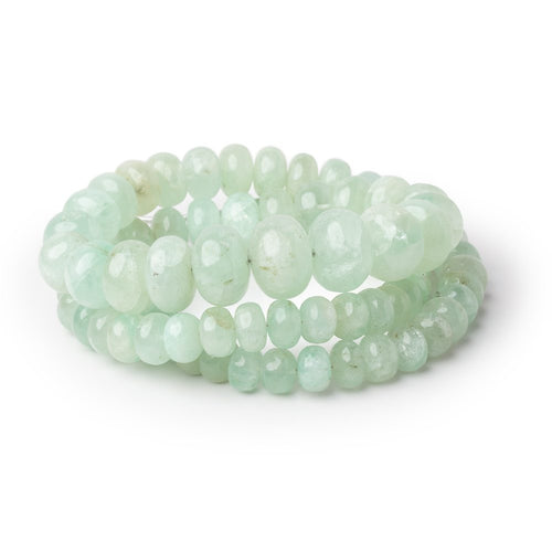 6-13mm Green Beryl Plain Rondelle Beads 18 inch 81 pieces AA