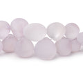 6-14mm Matte Pink Amethyst Plain Hearts 8 inch 41 Beads