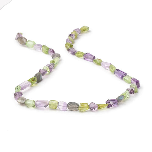 6-16mm Multi Gemstone Faceted Nugget Beads 16 inch 47 pieces