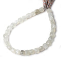 6-6.5mm Off White Moonstone Faceted Cube Beads 8 inch 30 pieces