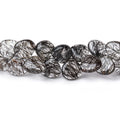 6-7mm Black Tourmalinated Quartz Plain Heart Beads 7 inch 54 pieces