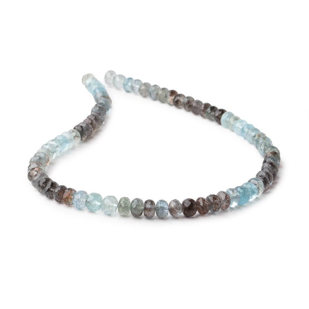 6-7mm Copper Moss Aquamarine Faceted Rondelle Beads 14 inch 75 pieces AAA