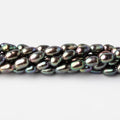 6-7mm Green Peacock Oval Freshwater Pearls 15.5 inch 53 pieces