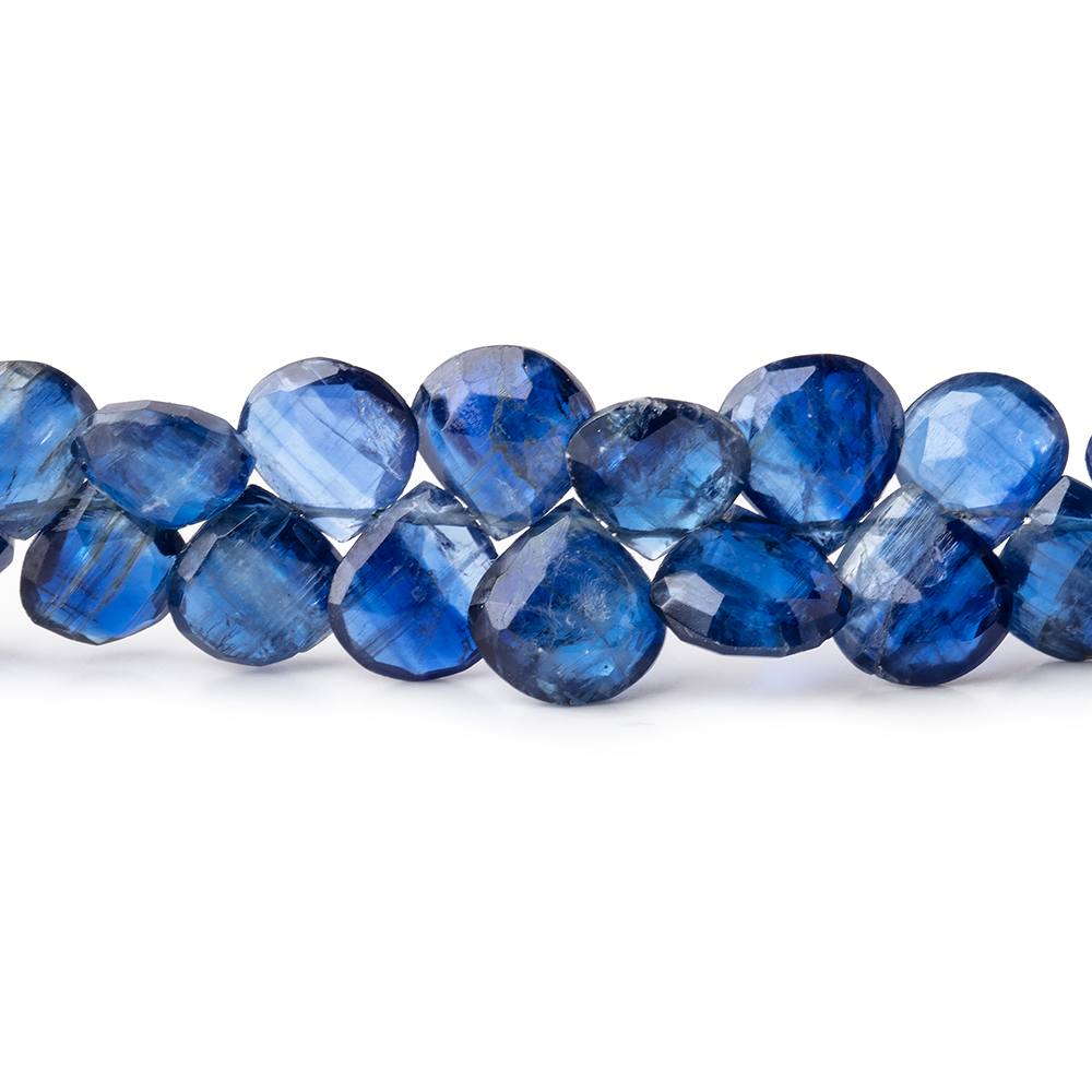 6-7mm Kyanite Faceted Heart Beads 7.5 inch 58 pieces AA
