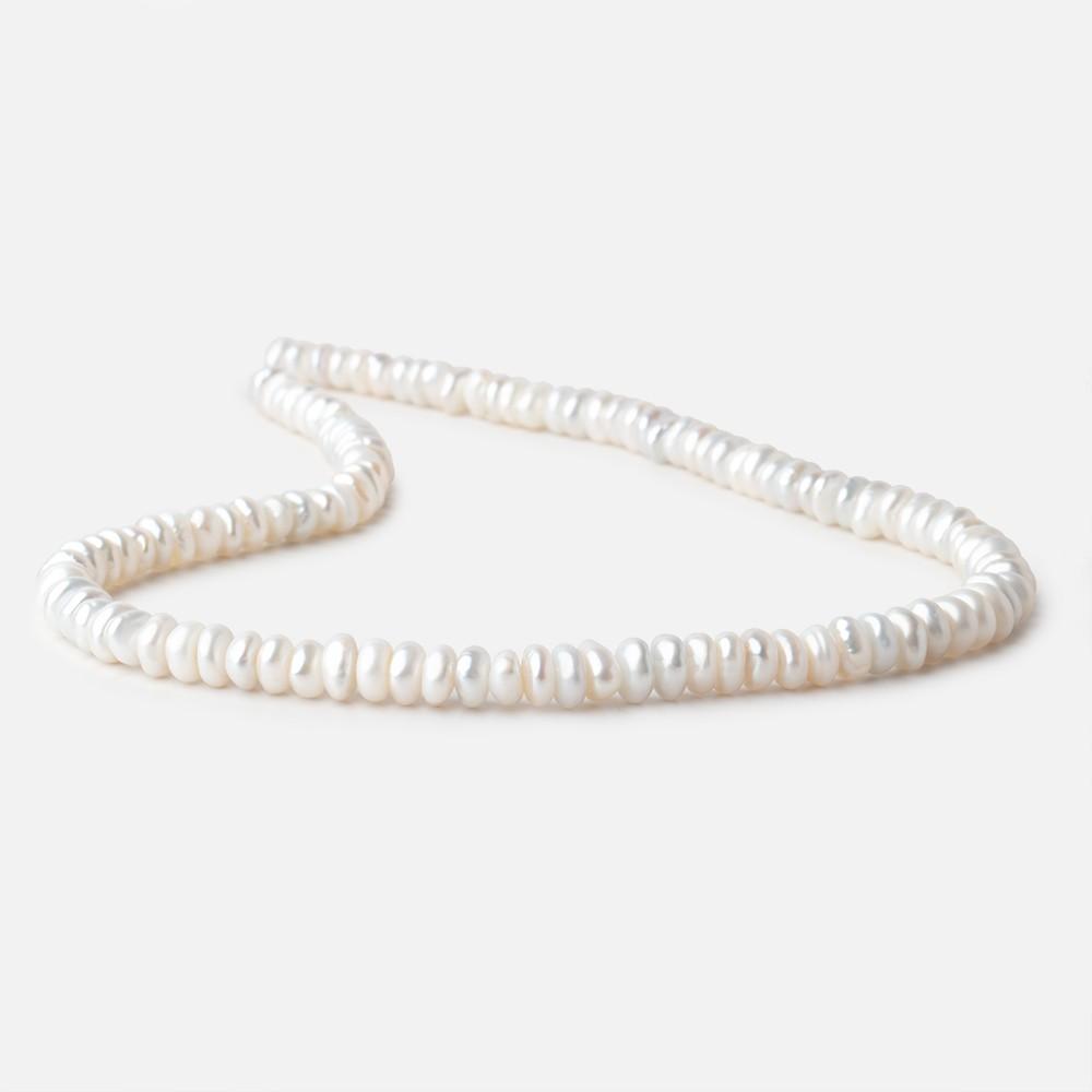 6-7mm Off White Keshi Center Drilled Freshwater Pearls 15.5 inch 112 Beads