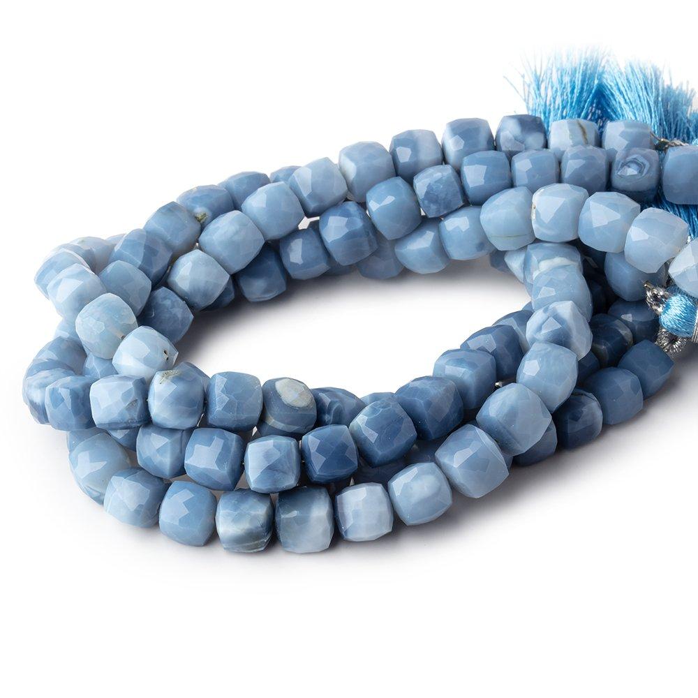 8-8.5mm Owyhee Denim Blue Opal Faceted Cube Beads 8 inch 23 pieces