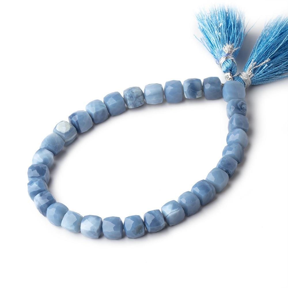 8-8.5mm Owyhee Denim Blue Opal Faceted Cube Beads 8 inch 23 pieces