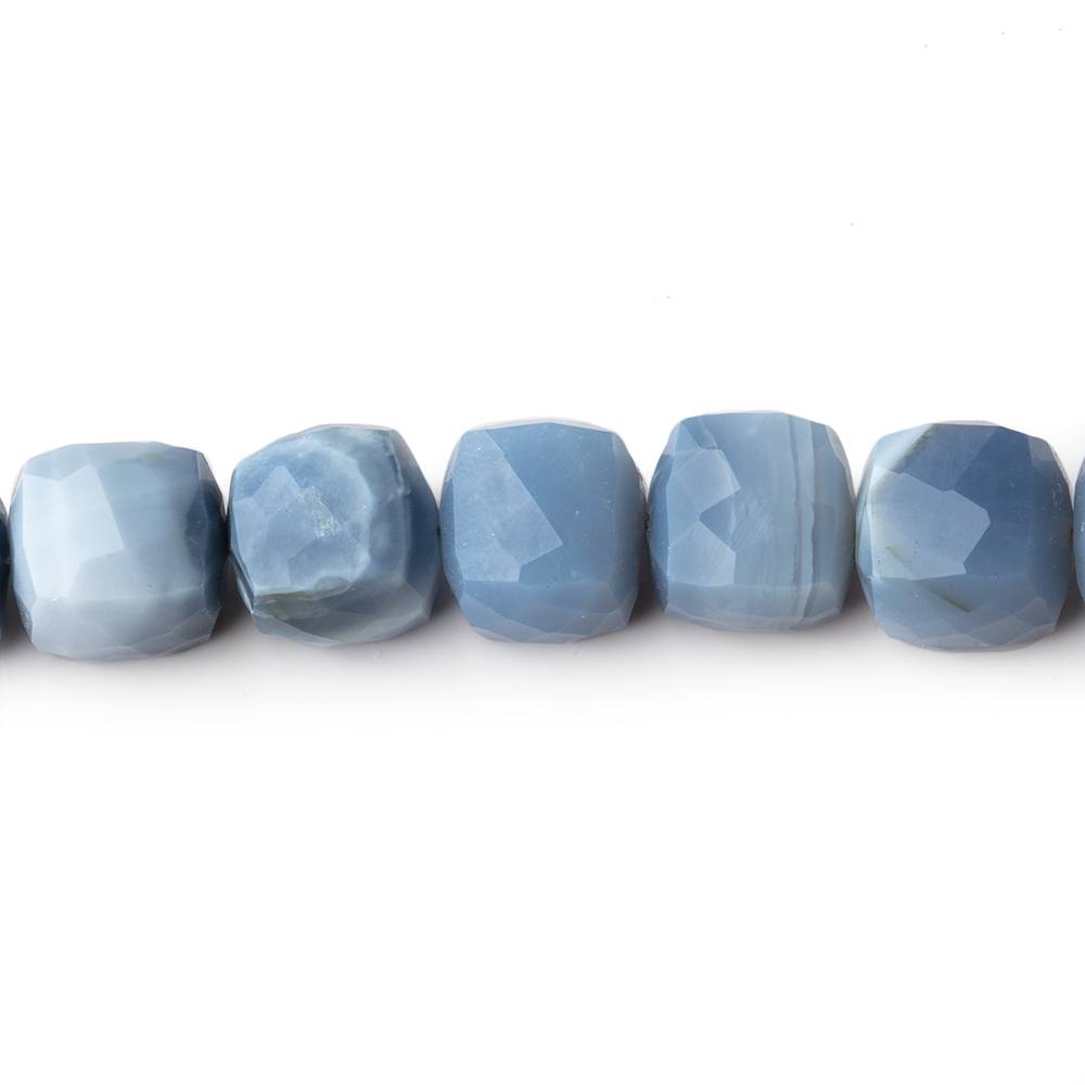 8-8.5mm Owyhee Denim Blue Opal Faceted Cube Beads 8 inch 23 pieces