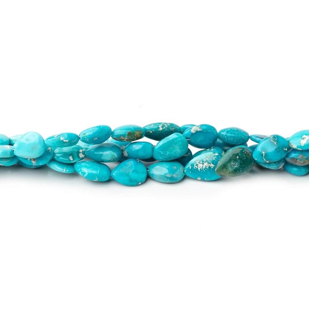 6-7mm Sleeping Beauty Turquoise Plain Pear Beads 7.75 inch 24 pieces