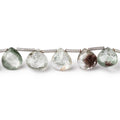 6-8mm Moss Quartz Faceted Heart Beads 8 inch 20 pieces AA