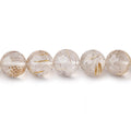 6-8mm Rutilated Quartz Faceted Round Beads 17 inch 63 pieces AA