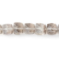 6-8mm Smoky Quartz Faceted Cube Beads 8 inch 28 pieces
