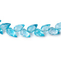 6-8mm Swiss Blue Topaz Shoulder Drill Tear Drop 4 inch 17 Beads AAA