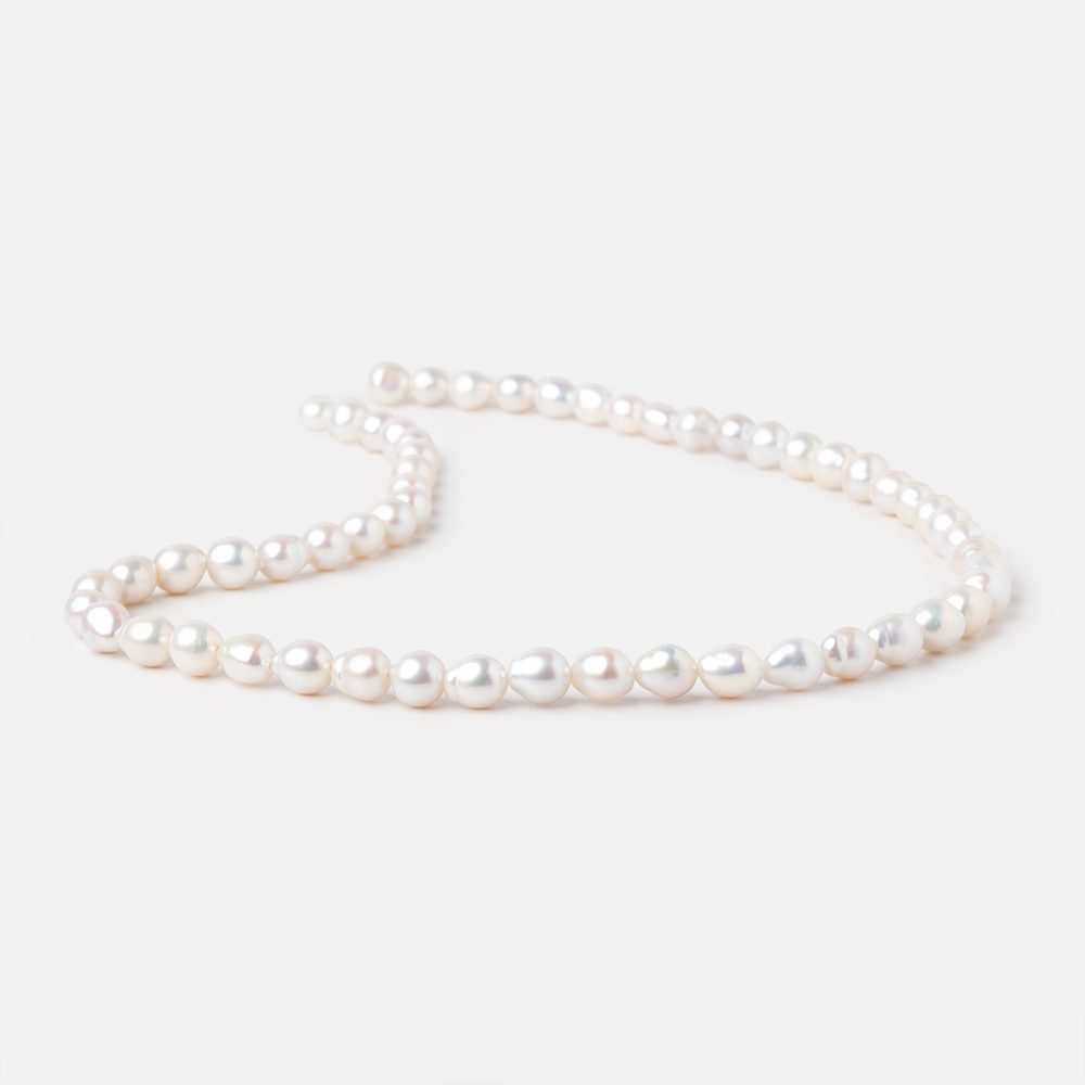 6-8mm White Petite Ultra Baroque Freshwater Pearls 16 inch 54 Beads