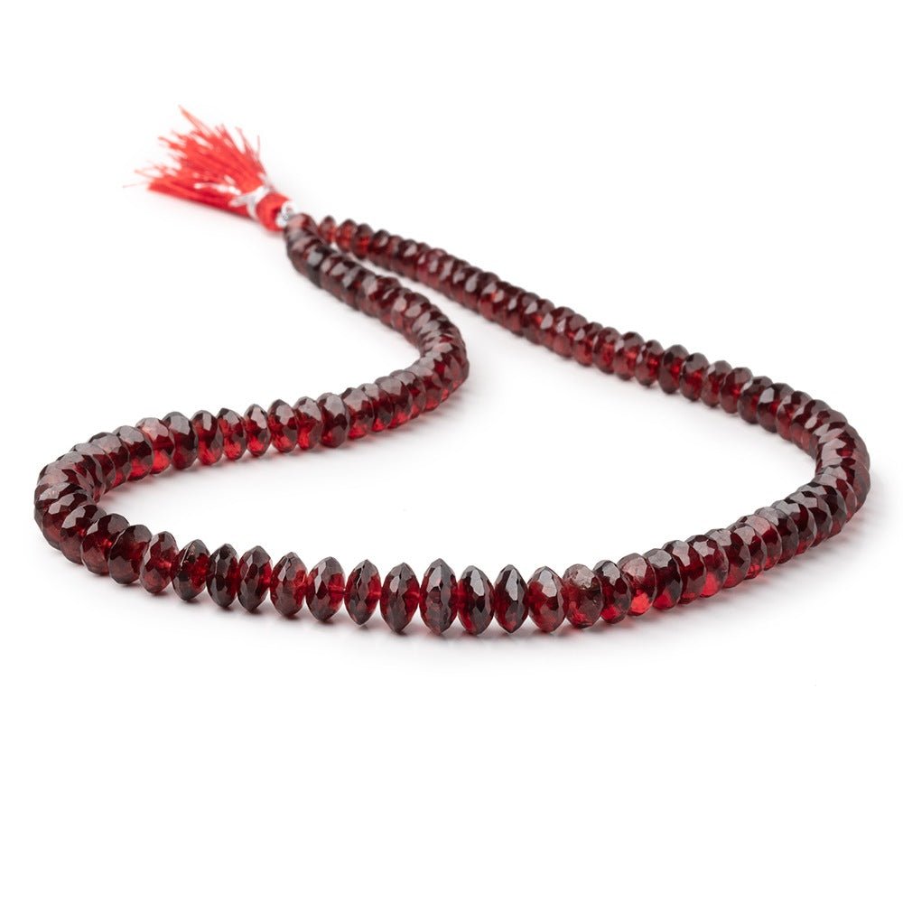 6-9mm Mozambique Garnet German Faceted Rondelles 16 inch 106 Beads