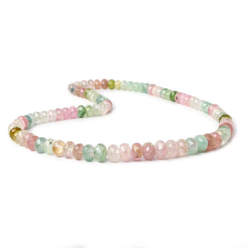 6-9mm Multi-color Afghani Tourmaline Faceted Rondelle Beads 16.5 inch 93 pcs