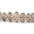 6-9mm Smoky Quartz Faceted Rondelle Beads 16 inch 86 pieces