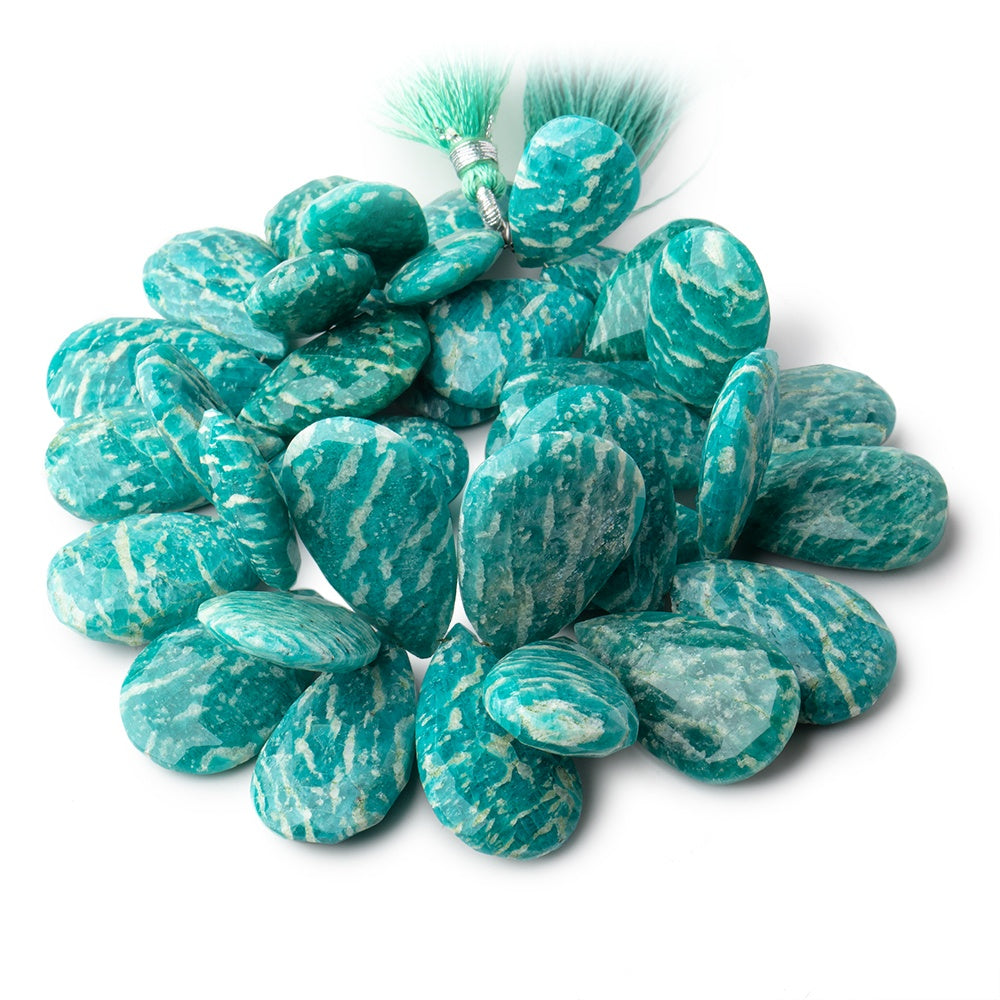 23x15-33x20mm Russian Amazonite Faceted Pear Beads 7 inch 35 pieces