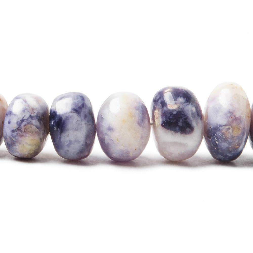 6.5-10.5mm Morado Purple Opal Plain Rondelle Beads 18 inch 88 pieces