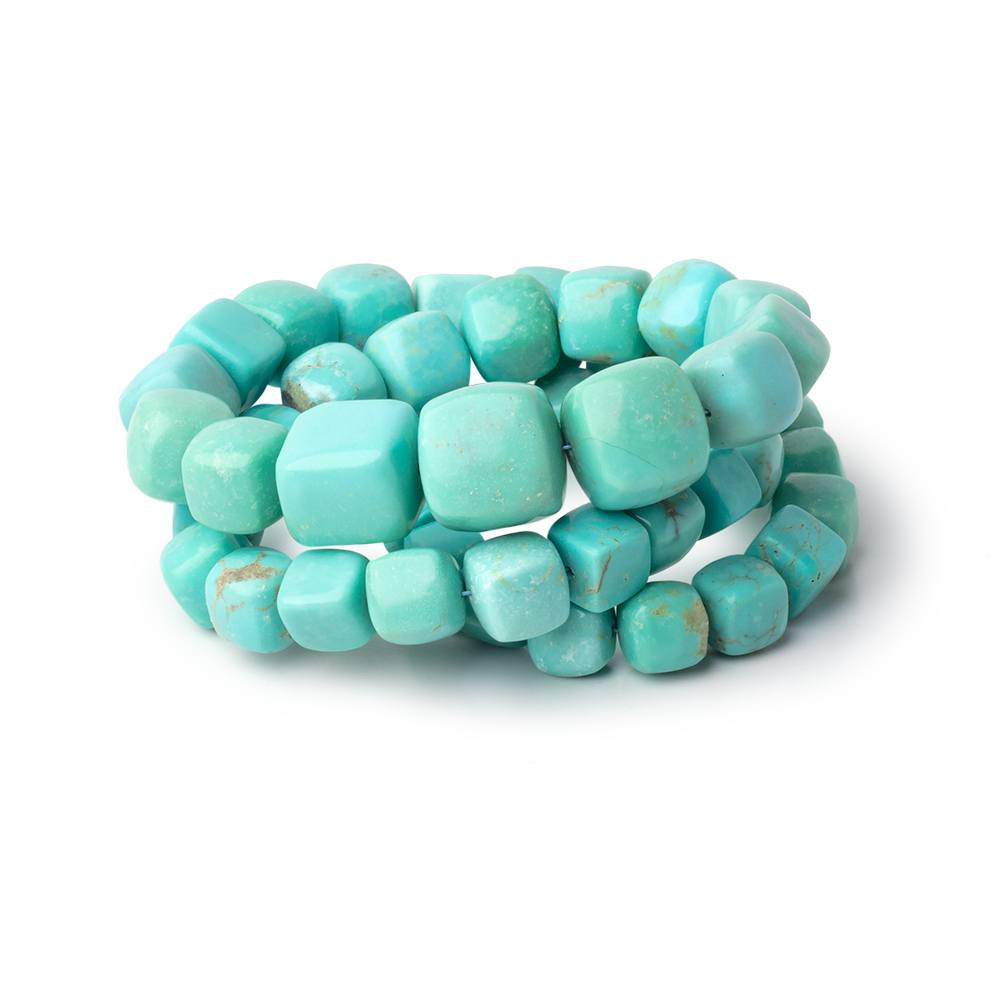 6.5-12.5mm Sleeping Beauty Turquoise Plain Cubes 16 inch 47 Beads AAA