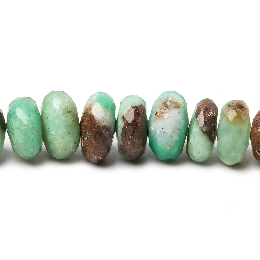 6.5-12mm Chrysoprase & Matrix faceted rondelle beads 14 inch 61 pieces