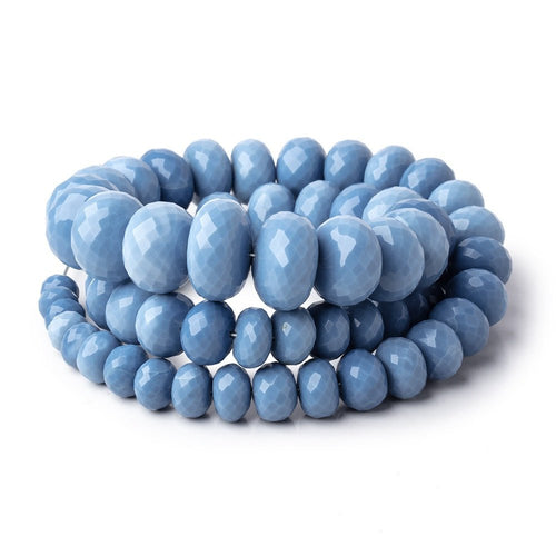 6.5-16mm Owyhee Blue Opal Faceted Rondelle Beads 20 inch 65 pieces AA