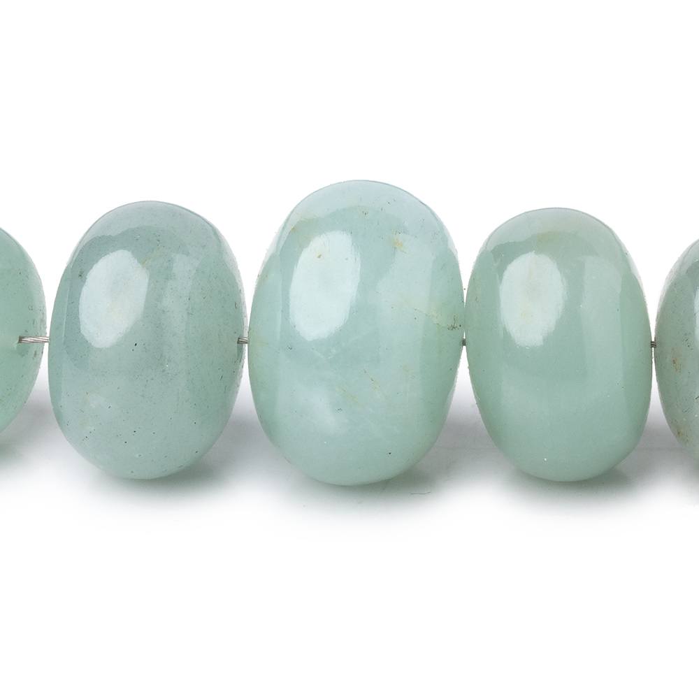 6.5-17.5mm Aquamarine Plain Rondelle Beads 15 inch 49 pieces