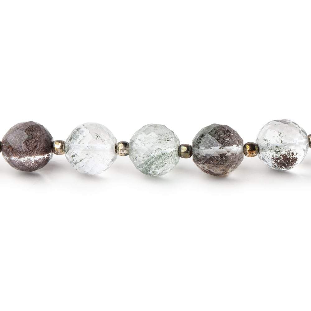 6.5-7mm Moss Quartz Faceted Round Beads 8 inch 25 pieces