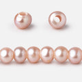 6.5-7.5mm Rose Pink Off Round Large Hole Freshwater Pearls 15.5 inch 72 Beads