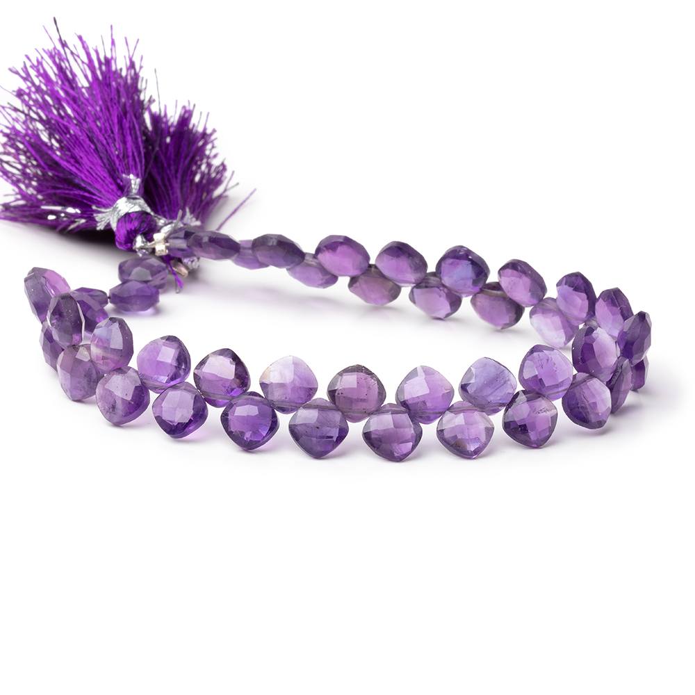 6.5mm African Amethyst Corner Drilled Pillow Beads 7.5 inch 45 pieces