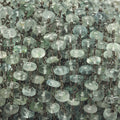 6.5mm Aquamarine plain rondelle Black Gold Chain by the foot 30 pieces