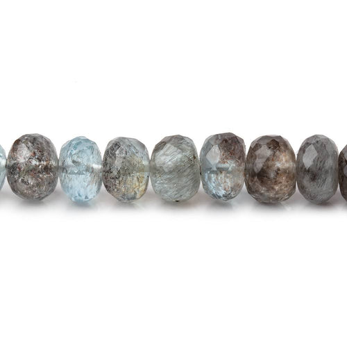 6.5mm Copper Moss Aquamarine Faceted Rondelle Beads 14 inch 78 pieces AAA