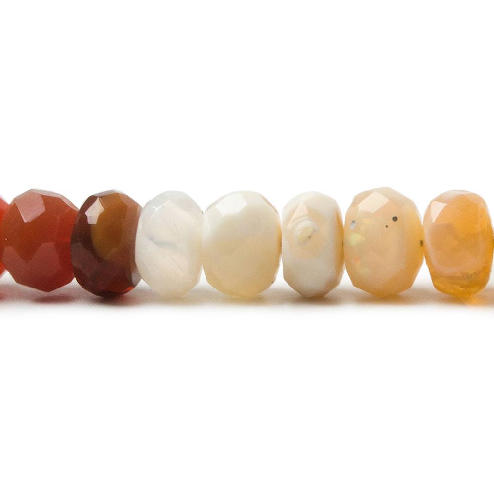 6.5mm Multi Color Fire Opal Plain Rondelle Beads 16 inch 102 pieces