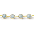 6.5mm Vermeil Bezel Aquamarine Faceted Coin Strand 20 Beads