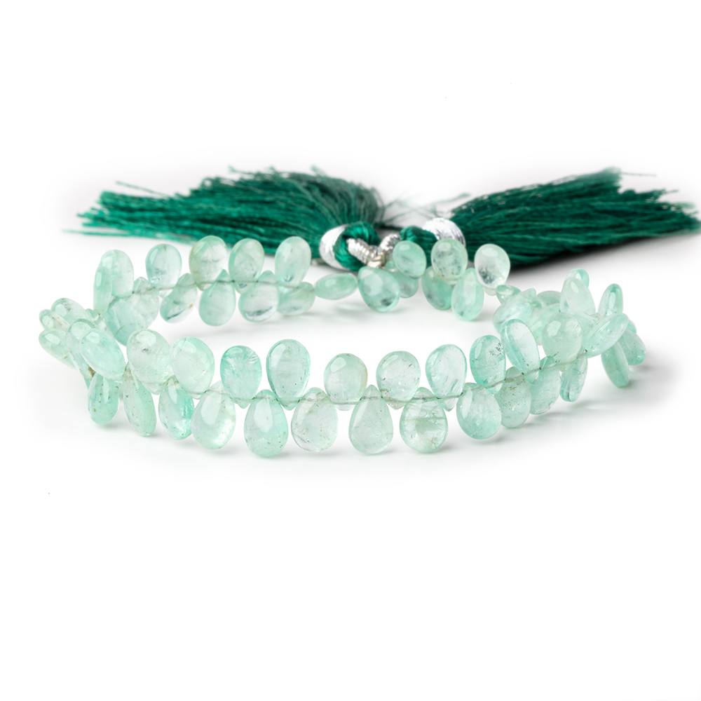 6.5x4-8.5x5mm Colombian Emerald Plain Pear Beads 7.5 inch 65 pieces A