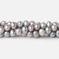 6.5x5.5mm Silver Off Round Freshwater Pearls 16 inch 72 Beads