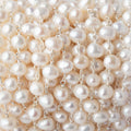 6.5x5mm Off White Side Drilled Oval Pearl .925 Silver Chain by the foot 29 beads