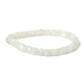 6.5x6.5mm Rainbow Moonstone faceted cubes 8 inch 30 beads AA