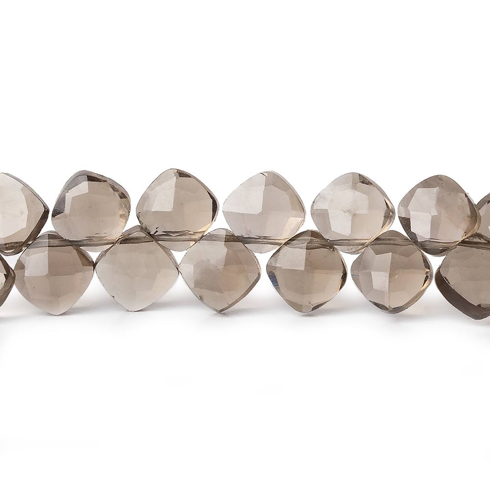 6.5x6.5mm Smoky Quartz faceted pillow beads 7.25 inch 50 pieces A