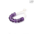 6mm Amethyst 1.5mm Large Hole Plain Rondelle Set of 10