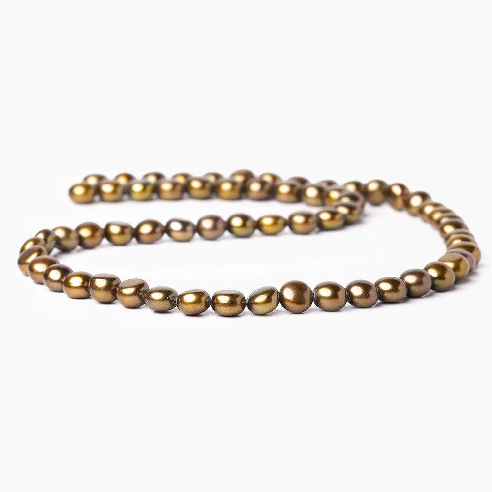 6mm Bronze Button Freshwater Pearls 15.5 inch 60 pieces
